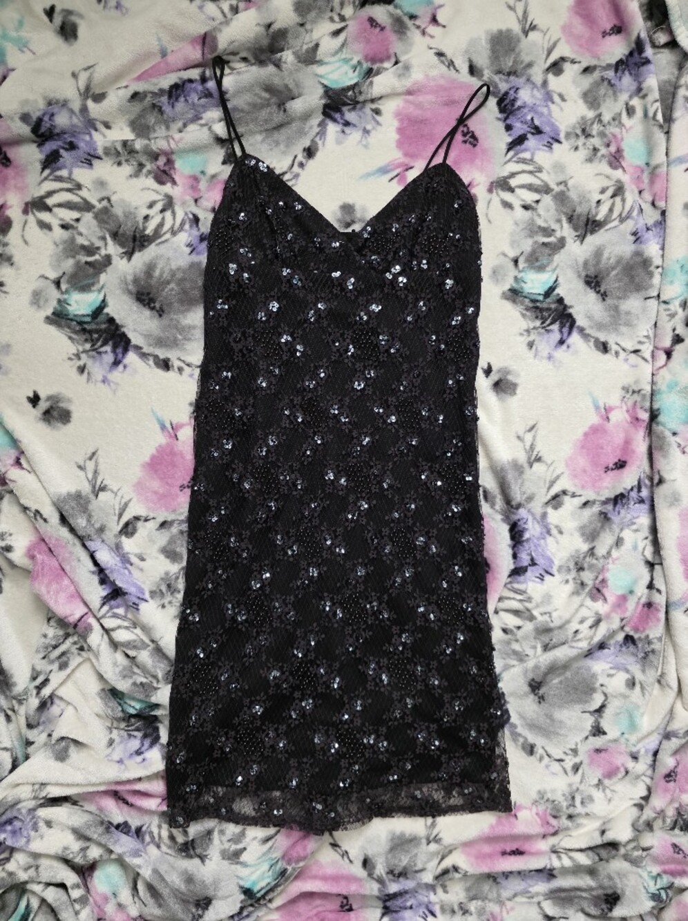 Y2K Black Sequin Dress